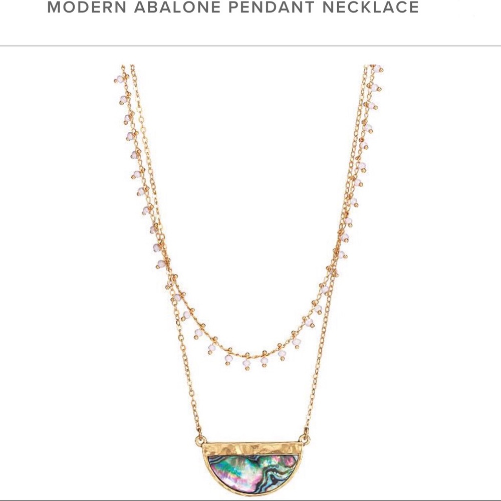 NWT, Modern Abalone Pendant Necklace